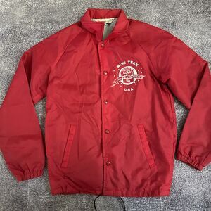 Women's Vintage 70's Chalk Line Miss Teen USA Pageant Red Coaches Jacket Sz S